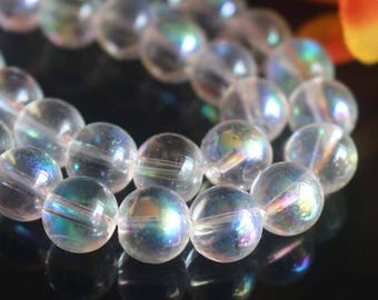 10mm glass smooth round Beads,glass smooth Beads,supply,15" strand