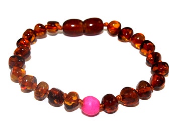NATURAL BALTIC AMBER Baby Teething Bracelet or Anklet