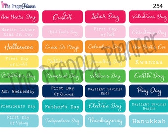 PLANNER STICKERS Holiday's for ALL Planner Types #254