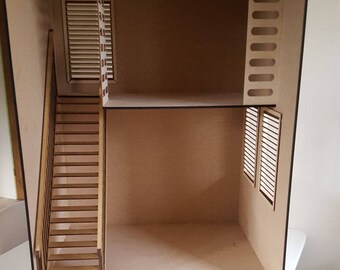 1/4 size unfinished miniature modern dollhouse / diorama KIT Diy . BJD MSD furniture roombox