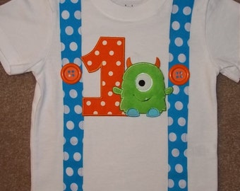 Monster Birthday Suspender Shirt