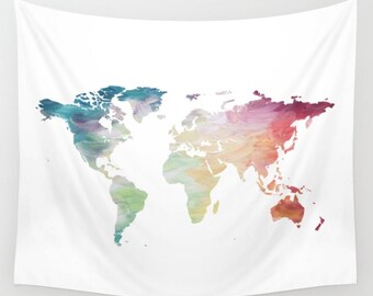 World Map Tapestry