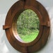 Teak wood circular wall mirror