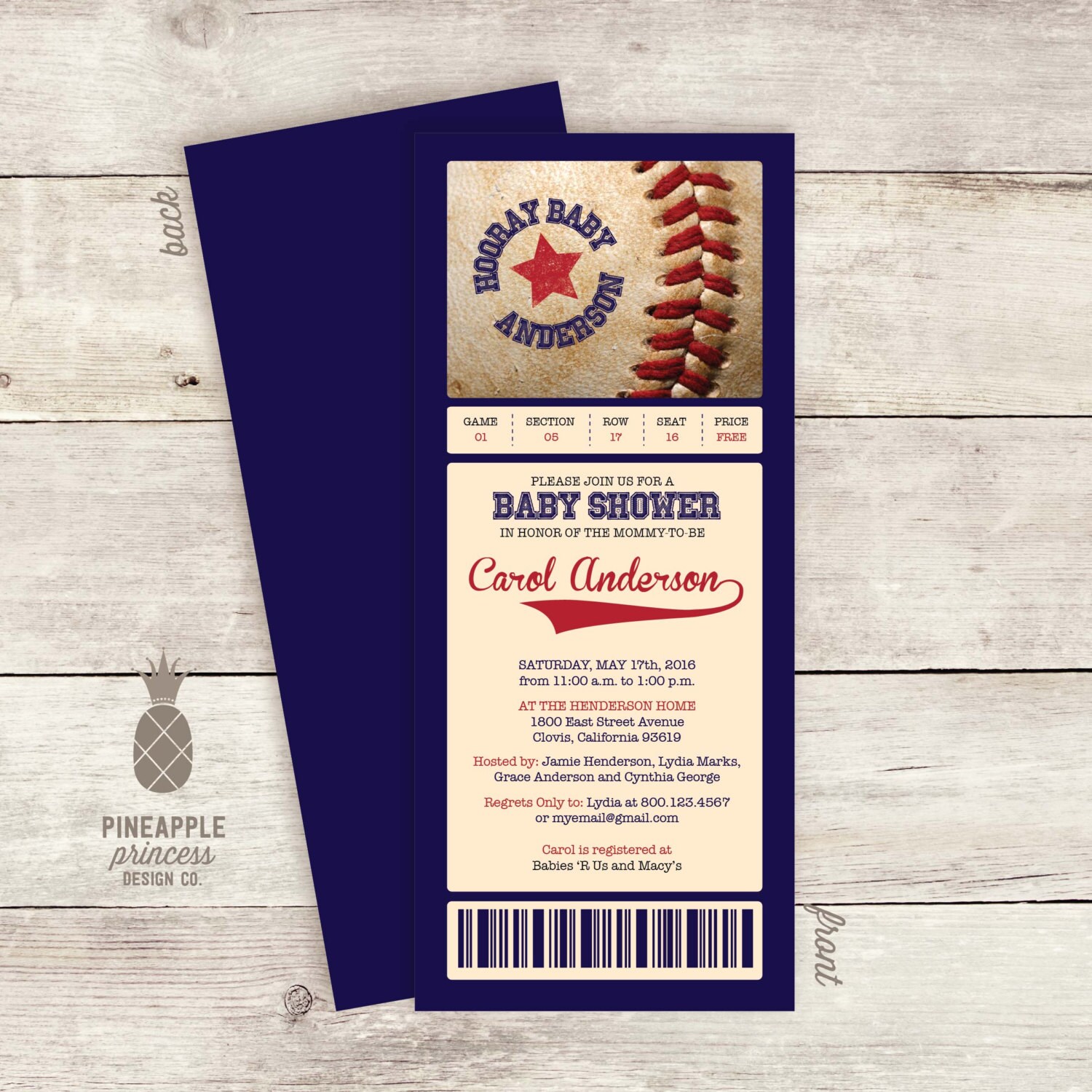 Baseball Baby Shower Invitations