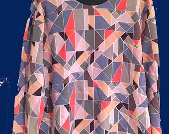 Geometric Pop Art print T-shirt // BRAND NEW one off sample // Great Reduced Price
