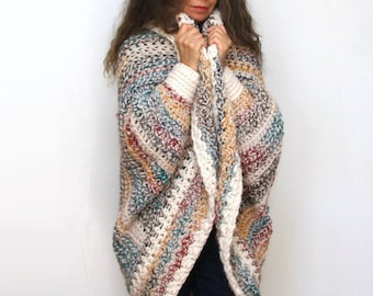 Crochet Shrug PATTERN / Oversized Cardigan Sweater / Chunky Knitwear /Made in Canada / "Luxe Oversized Shrug"
