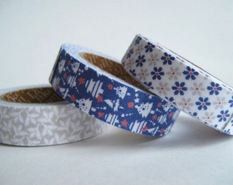Fabric Tape, set of 3 Snowbell