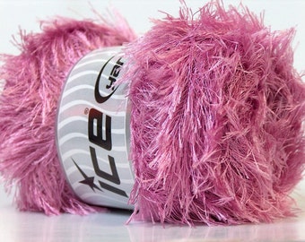 Orchid Pink Eyelash Yarn Ice 100 Gram Eyelash Orchid 22726 Pink Fun Fur Yarn for Scarves, Fiber Jewelry, Faux Fur Trim, Spring Wreaths &More