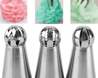 3pcs/Set Sphere Ball Tips Russian Icing Piping Nozzles Tips