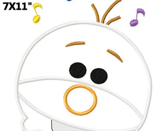 Snowman dancing Stack plushie Embroidery Applique Design Digital Pattern 4x4 5x7 6x10 7x11 INSTANT DOWNLOAD