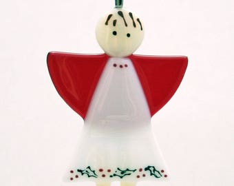 Glassworks Northwest - Christmas Angel - Fused Glass Ornament