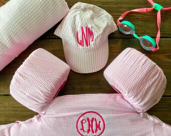Pink Gingham Puddle Jumper Cover