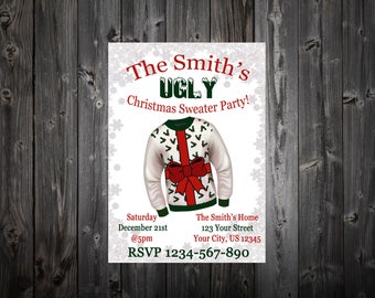 Ugly Christmas Sweater Party Invitation
