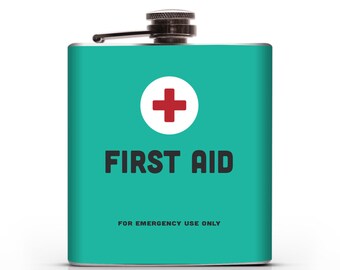 First Aid- 6oz or 8oz Liquid Hip Flask
