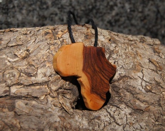 Olive Wood Pendant, wood jewelry, Africa