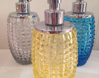Soap dispenser in crystal with Kromo pump bath made in italy