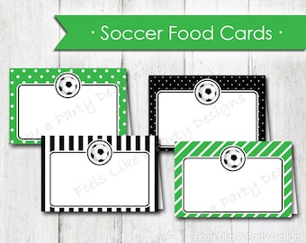 Soccer Food Cards - Instant Download