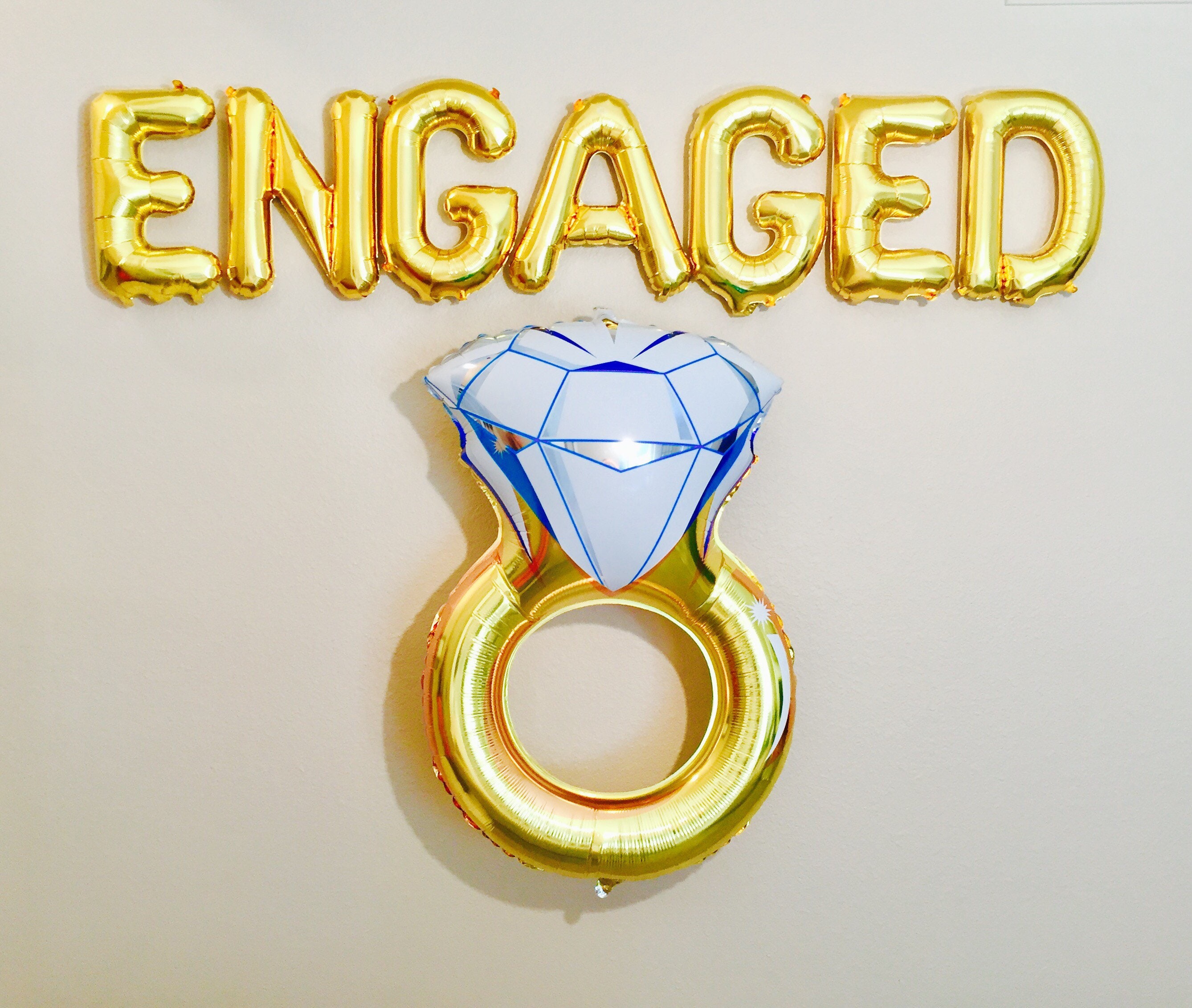 ENGAGED Balloon Engaged Banner Engagement Party Balloons