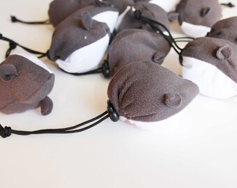 Small Grey Mouse Chalk BALL - Rock Climbing Chalk Bag