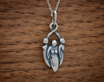 STERLING SILVER Triple Goddess; Maiden, Mother and Crone Pendant Necklace - Chain Optional