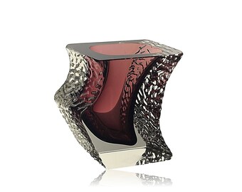 MASSIVE '60s Campanella/MANDRUZZATO Murano Amethyst Cased | Submerged | Sommerso Glass Vase