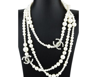 Chanel necklace etsy Clearance