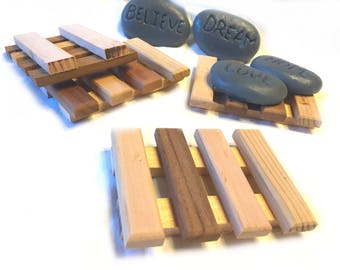6 Luxurious aromatic Cedar Soap Dish - 3x4 cedar soap dish