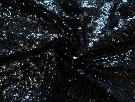 Black Sequined Fabric Georgette Fabric Sequin Fabric