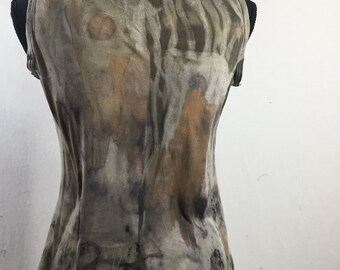 Sleeveless silk tank top
