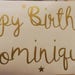 Large Happy Birthday Vinyl. Gold Vinyl. Personalised Vinyl for Balloons. Personalised Balloon Vinyl.