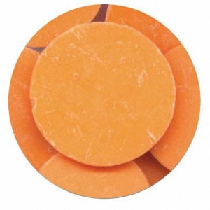 Orange 7 oz Merckens Confectionery Coating - Chocolate Melts 7 ounce bag Disks