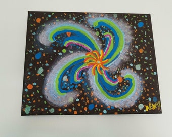Blue & Green Spiral Galaxy