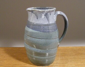 Handmade Stoneware , Serving Pitcher , Blue Pitcher , Water Pitcher , Pottery Pitcher , by Jon Whitney Pottery