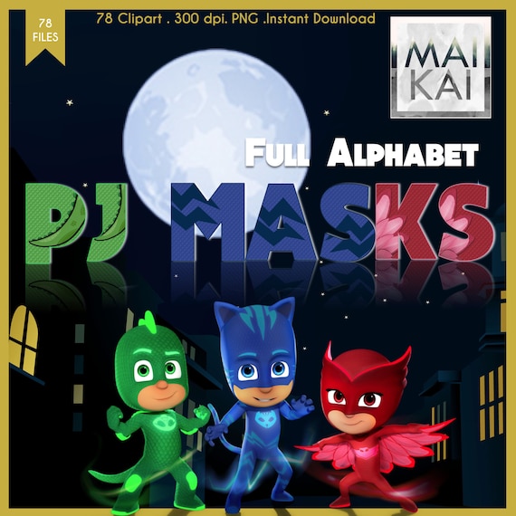 PJ Masks digital alphabet pj masks clipart pj masks letters