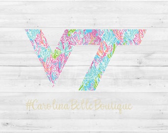 Lilly Pullitzer VT Decal//Virginia Tech Vinyl Decal