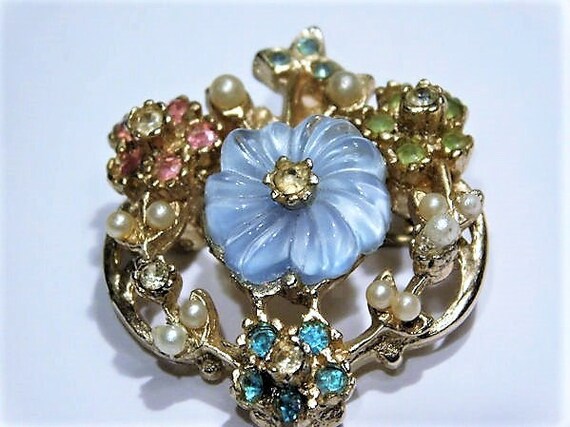 1950s Rhinestone Brooch / Unsigned CORO