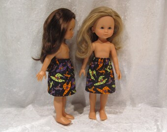 LES CHERIES Corolle 13" Dolls Handmade Elastic Waist Skirt #S03 Halloween Elastic Waist SKIRT with Witches Hats & Shoes