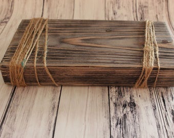 Wood Block Frame - Rustic Picture Frame - Photo Block - Memo Holder - Note Holder - Wood Recipe Holder - Recipe Holder Stand - Recipe Stand