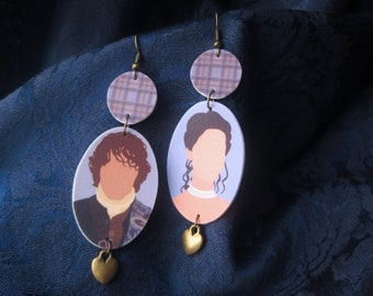 Outlander earrings, Claire and Jamie Outlander jewelry, Sassenach, Claire Fraser, Jamie Fraser, Caitriona Balfe, Diana Gabaldon