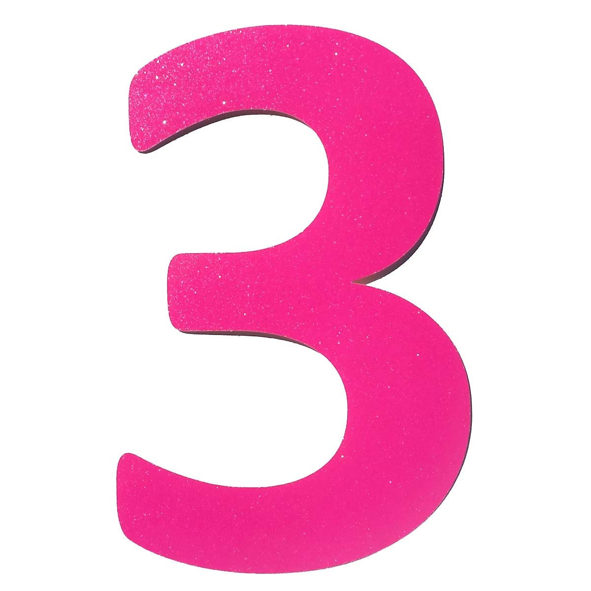 Цифра три розовая