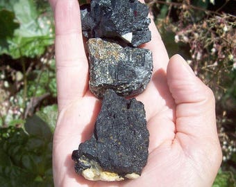 Natural Beautiful Small/ Medium- Large/XXLarge Schorl- Black Tourmaline With Mica/ Quartz Rough Stones