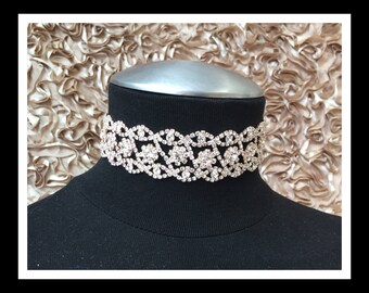 Rose Gold Rhinestone Choker #C103