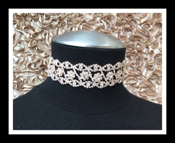 Rose Gold Rhinestone Choker #C103