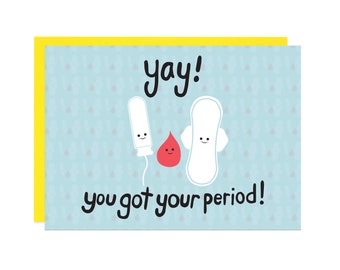 Funny First Period Gift for Daughter, Card from Mom, First Period Card, Funny Gift for Her, Card from Mom, Aunt Flo, Funny Period