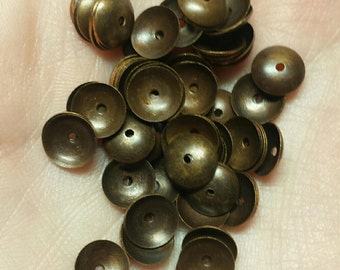 Vintaj Natural Brass BC0002 7mm Classic Bead Cap *10 pieces*