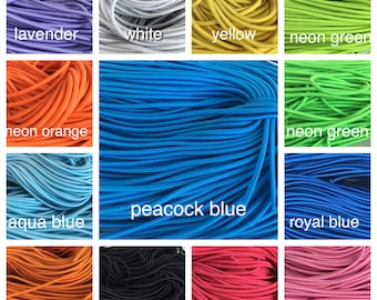 3mm 20 yards Round Elastic Stretch Cord various colors