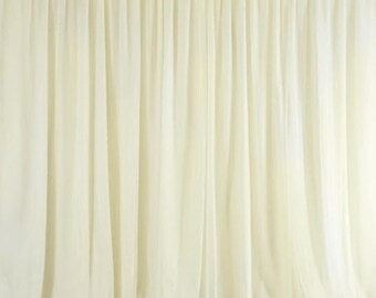 10 feet x 10 feet Ivory Sheer Voile Backdrop,Wedding Ceremony Party Home Decorations,Sheer Organza Curtain Panel Backdrops -BD005
