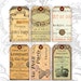 Printable French Ephemera, Paris Gift Tags, Collage Sheet, Digital Gift Tags, Instant Download