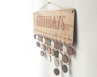 Natural Wood Birthday Board ~ Family & Friends or Birthdays