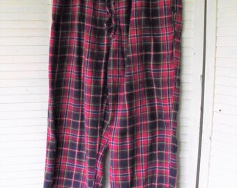Flannel Sleep Pants/ Perry Ellis Retro/ Thrift Flannels/ Plaid Flannels/ Cotton Flannel PJs/ Funky Flannels/ Shabbyfab Funwear